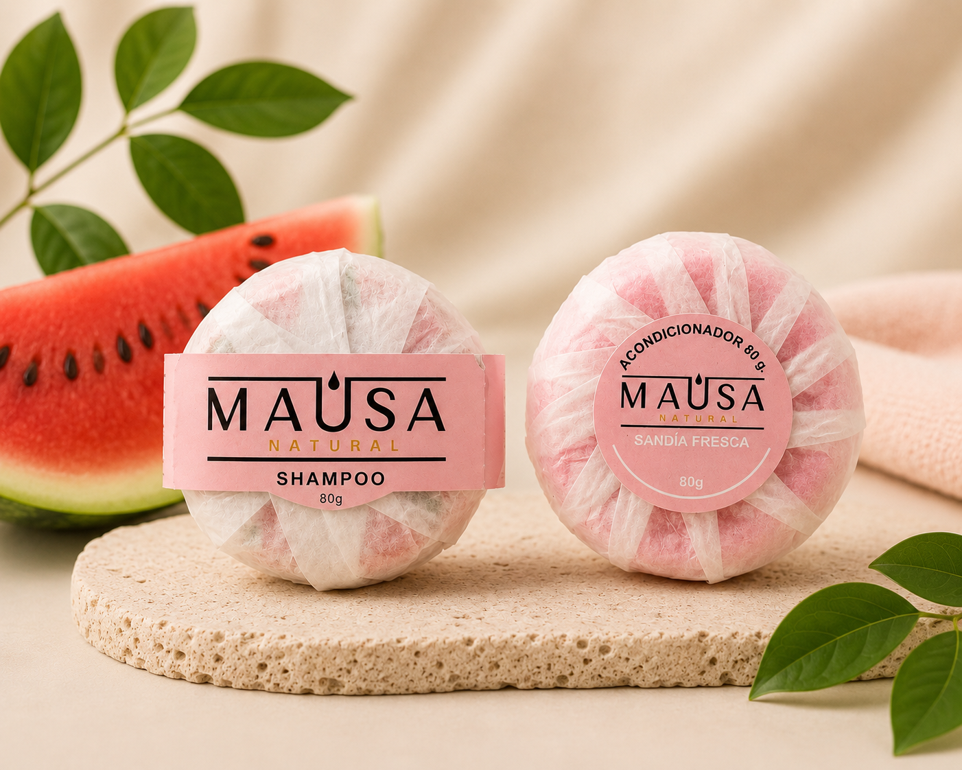 Shampoo & Conditioner Bar Set – Watermelon Fresh Hair Care Duo